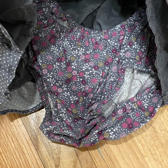 The Children's Place Gray Floral Corduroy Dress + Bloomers Set NEW - Picture 2 of 3